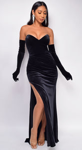 Mar Black Velvet Vintage Gown